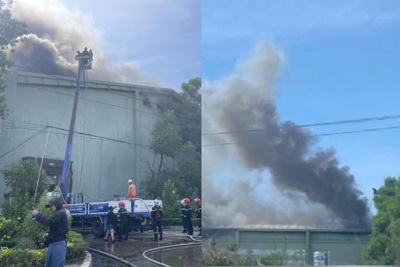 Cháy lớn ở Khu Công nghiệp Hòa Hiệp, tỉnh Phú Yên
