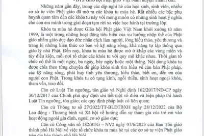 Thanh Oai tổng rà soát các khóa tu mùa Hè trên địa bàn huyện