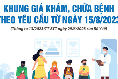 Khung giá khám, chữa bệnh theo yêu cầu từ ngày 15/8/2023