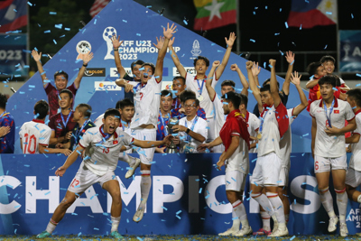 Cận cảnh màn ăn mừng cảm xúc của U23 Việt Nam