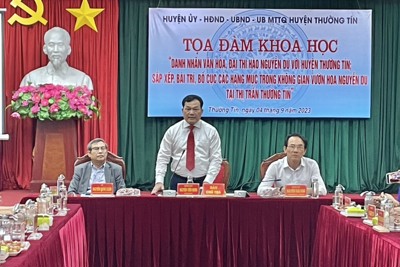 Huyện Thường Tín tọa đàm khoa học bài trí hạng mục trong Vườn hoa Nguyễn Du