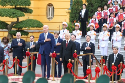 Tổng Bí thư Nguyễn Phú Trọng chủ trì lễ đón chính thức Tổng thống Mỹ Joe Biden