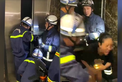 Giải cứu bé gái bị mắc kẹt trong thang máy ở tòa nhà Hà Nội Paragon