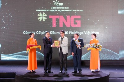 TNG Holding Vietnam được vinh danh  “Doanh nghiệp đạt chuẩn văn hóa kinh doanh Việt Nam”