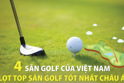 Bốn khu nghỉ dưỡng kết hợp sân golf của Việt Nam vào top đầu châu Á