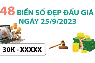 Ngày 25/9, 48 biển số đẹp lên sàn đấu giá