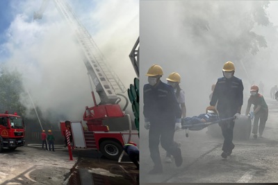 Gia Lâm:Củng cố kỹ năng chữa cháy, cứu nạn ở khu vực đặc biệt nguy hiểm