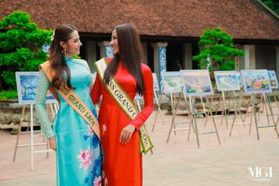 Miss Grand International 2023 duyên dáng bên triển lãm ảnh "Hà Nội trong tôi"