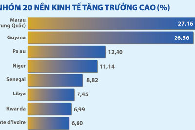 Việt Nam lọt top 20 nền kinh tế tăng trưởng nhanh nhất năm 2024