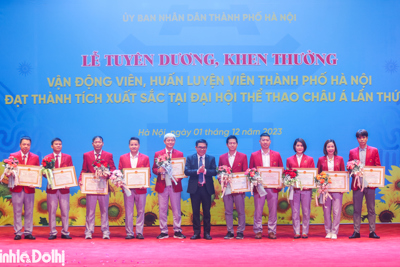 Hà Nội khen thưởng VĐV, HLV đạt thành tích xuất sắc tại Asiad 19