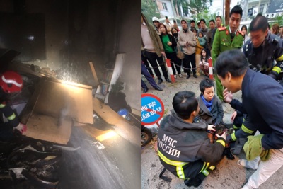 Hà Nội: Cháy nhà 6 tầng ở Trung Hòa, cảnh sát cứu thoát 3 người