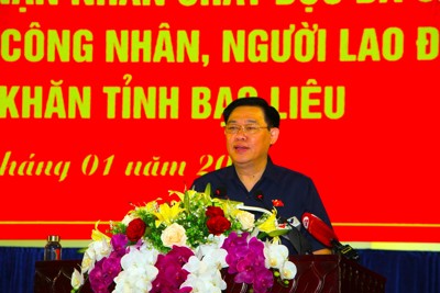 Chủ tịch Quốc hội Vương Đình Huệ thăm, chúc Tết tại tỉnh Bạc Liêu