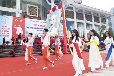 Hơn 2.000 học sinh tham gia Hội khoẻ Phù Đổng quận Thanh Xuân