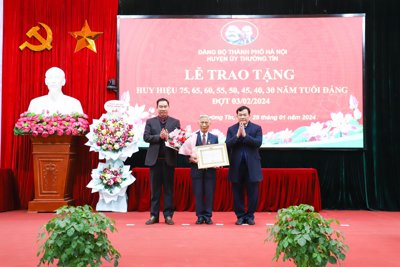 Huyện Thường Tín: 150 đảng viên được trao tặng, truy tặng Huy hiệu Đảng đợt 3/2