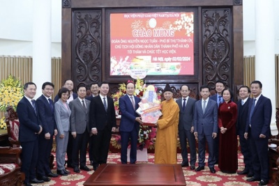 Chủ tịch HĐND TP Nguyễn Ngọc Tuấn chúc Tết Học viện Phật giáo Việt Nam