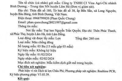 Bác bỏ tin đồn trang trại ở xã Phúc Thọ bị dịch tả lợn Châu Phi