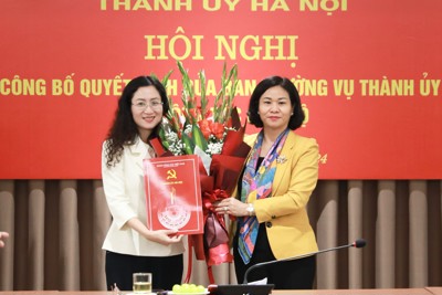 Bà Nguyễn Thị Huệ được bổ nhiệm Phó Trưởng ban Dân vận Thành ủy Hà Nội