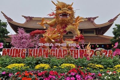 Hà Tĩnh: Độc đáo linh vật rồng chầu ‘khổng lồ’ ở chùa Phổ Độ