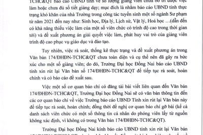 Đại học Đồng Nai xin rút lại văn bản báo cáo