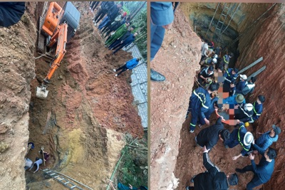 Hà Nội: 2 người đàn ông bị đất vùi lấp khi đang đào giếng