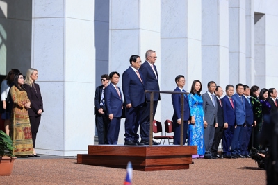 Lễ đón Thủ tướng Phạm Minh Chính thăm chính thức Australia 