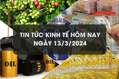 Tin tức kinh tế ngày 13/3/2024: Giá vàng hạ nhiệt, giá cà phê tăng