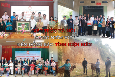 Mặt trận Hà Nội thăm, tặng quà hộ nghèo ở tỉnh Điện Biên