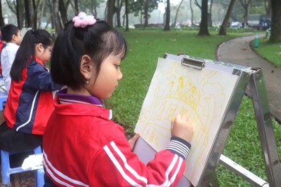 200 thí sinh nhí tranh tài tại Cuộc thi vẽ tranh cho học sinh Tiểu học
