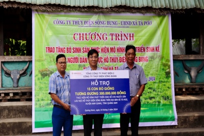 Thủy điện Sông Bung trao sinh kế cho người dân nghèo