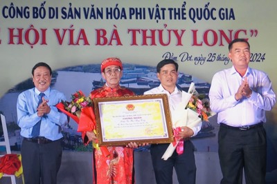 Lễ hội "Vía bà Thủy Long" được công nhận Di sản văn hóa phi vật thể