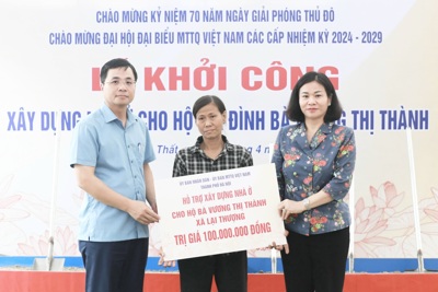 Lãnh đạo TP Hà Nội dự khởi công nhà cho hộ nghèo tại huyện Thạch Thất