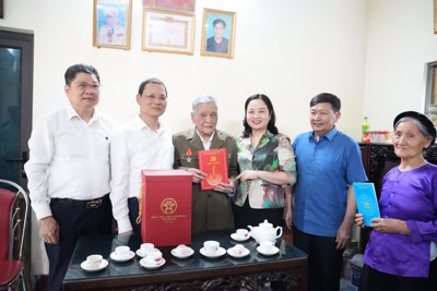 Thăm, tặng quà các gia đình chính sách, chiến sĩ Điện Biên Phủ tại Ứng Hoà