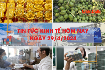 Tin tức kinh tế ngày 29/4/2024: giá vàng thế giới lao dốc ngày đầu tuần