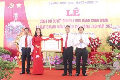 Xã Đông Dư, huyện Gia Lâm đón nhận xã đạt chuẩn Nông thôn mới nâng cao