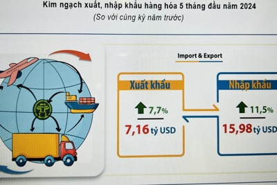 Hà Nội: xuất khẩu 7,16 tỷ USD hàng hoá trong 5 tháng đầu năm