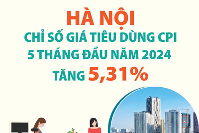 Chỉ số giá tiêu dùng 5 tháng đầu năm của Hà Nội tăng 5,31%