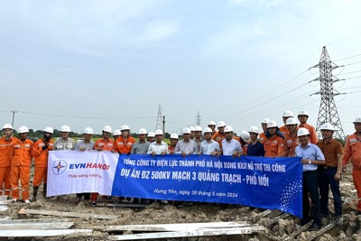 EVNHANOI chi viện nhân lực, phương tiện với tinh thần tất cả vì đường dây 500kV