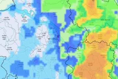 Cảnh báo mưa lớn, lốc, sét tại khu vực nội thành Hà Nội chiều 5/6