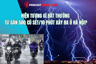 Hàng nghìn lượt sấm sét dội xuống khu vực Hà Nội và vùng lân cận