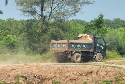 Hải Phòng: xe tải chở đất tung hoành trên đường dân sinh