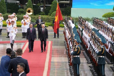 Chủ tịch nước Tô Lâm chủ trì lễ đón Tổng thống Nga Vladimir Putin