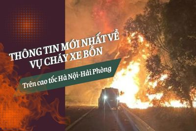 Thông tin mới nhất về vụ cháy xe bồn trên cao tốc Hà Nội- Hải Phòng