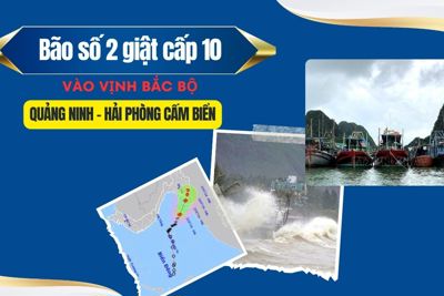 Bão số 2 giật cấp 10 đang vào vịnh Bắc Bộ, Quảng Ninh-Hải Phòng cấm biển