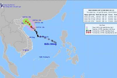 Bão số 2 mạnh lên cấp 10, giật cấp 12, tiến vào đảo Bạch Long Vĩ