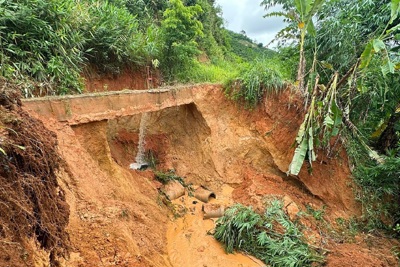 Công trình thủy lợi 90 tỷ đồng ở Đắk Nông bị sạt lở 