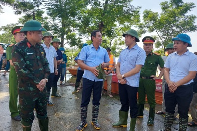 Lãnh đạo TP Hà Nội kiểm tra việc phòng, chống bão lũ tại huyện Chương Mỹ