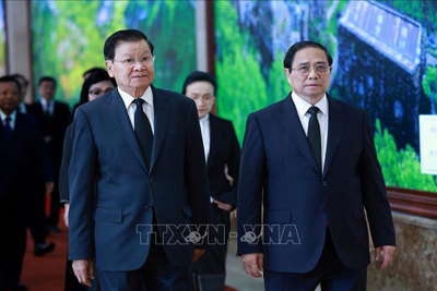 Chủ tịch nước Lào đánh giá cao vai trò Tổng Bí thư Nguyễn Phú Trọng