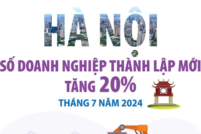 Hà Nội: Số doanh nghiệp thành lập mới tăng 20% trong tháng 7/2024