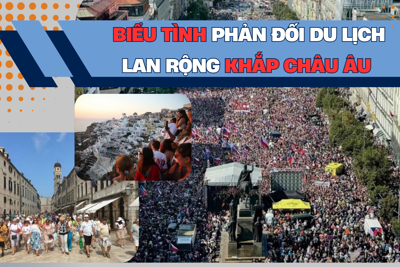 Biểu tình phản đối du lịch lan rộng khắp châu Âu