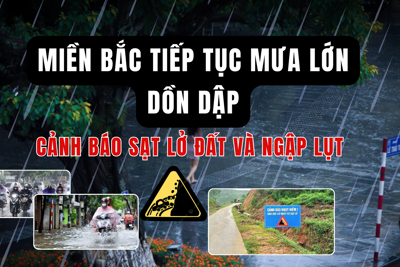 Miền Bắc, Hà Nội tiếp tục mưa lớn dồn dập, cảnh báo ngập lụt đô thị